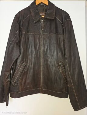 Vintage Danier Dark Brown Leather Jacket Mens Sz Large